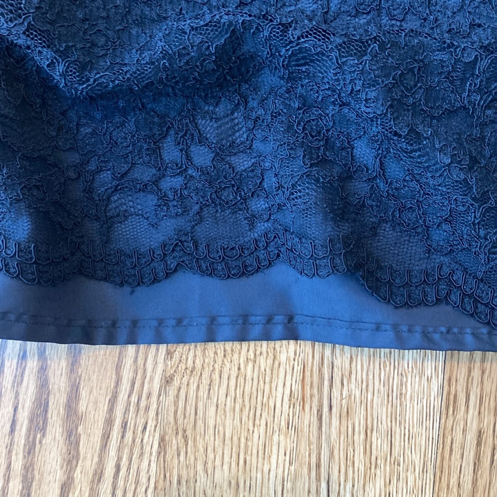 Laura Ashley midi black lace lined high waist skirt vintage dark academia 12 L - Picture 7 of 12